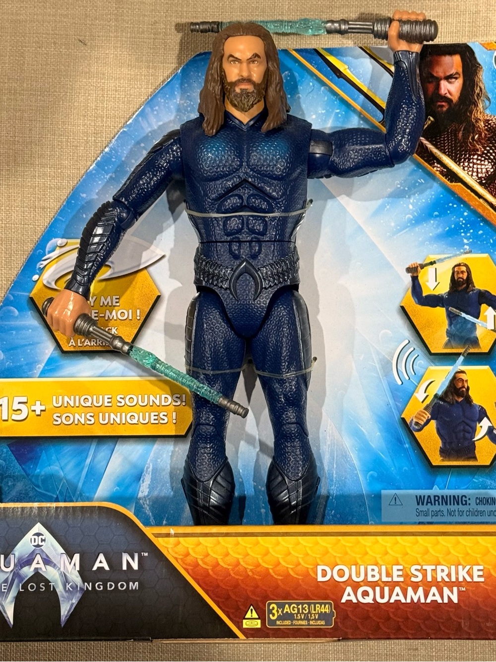 DC Comics Aquaman Double Strike Action Figure - Dark Blue, Brown